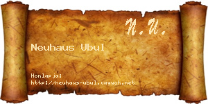 Neuhaus Ubul névjegykártya